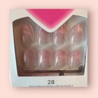 Kiss Gel Fantasy Dream Dust Nails 28 Ct Short Pink Glitter Press On Kit New