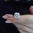 4ct Cushion Cut Moissanite Wedding Engagement Ring 14k White Gold Plated Sz-7