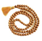 Handmade Sandalwood Meditation Prayer Jaap Mala For Unisex  8mm  108   1 Beads 