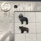 Petite Vintage Navajo Pig Goat Hand Stampwork Silver Pin Brooch Pair