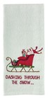 Dashing Through The Snow Santas Sleigh Embroidered Kitchen Dish Towel