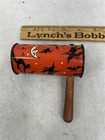 Antique Halloween Noise Maker  Tin Crank  Witch Bat Owl Moon Original 1940