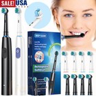 Pro Rotating Electric Toothbrush Rechargeable With 4 Brush Heads 5 Modes Timer