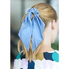 12pcs Solid Silky Satin Chiffon Hair Ties With Long Ribbon Bow Tail Hair Scrunch
