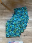 Vintage 1960 s - 70 s Blue Green Swirl Ozite 12 x12  Carpet Tiles Lot Of 12