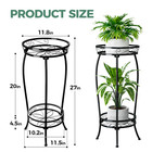 Bamworld 2 Tier Metal Plant Stand Indoor Outdoor 27 Inch Tall Flower Pot Stand