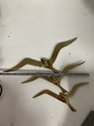Vtg Flying Brass Seagulls Birds Wall Hanging Mcm Set Of 3 India