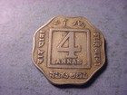 British India 4 Annas 1920 George V  94690