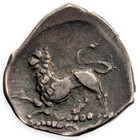 Campania Phistelia 310-300 Bc Silver Obol Ex Hess Leu 1971 Nymph Lion Greek 8i