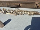 Antique Vintage Knickerbocker Silver Clarinet Musical Instrument W  Case