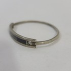 Vintage Mexico 925 Sterling Silver Onyx   Abalone Inlay Hinged Bracelet