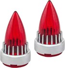 2  red Bullet Turn Signal Light Lens Covers Caps Clip-on Lens For Harley Softail