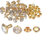 50pcs Crystal Rivets 9mm Rhinestone Rivets Rapid Stud Rivets For Clothing Lea   