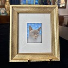 Vintage Framed Siamese Cat Art Print Gold Frame Blue Eyes Gallery Decor