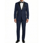 Vinci Men s Midnight Blue Slim Fit Tuxedo Suit W  Sateen Lapel   Trim - New