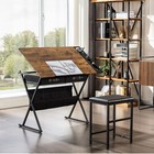 Drafting Table Art Craft Drawing Desk Tiltable Tabletop With Stool And  Drawers