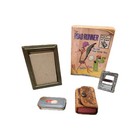  Vintage Miniature Curio Lot Tiny Webster Dictionary Flip Book Frame Brooch Tin