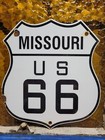 Vintage Route 66 Porcelain Sign Missouri Us Highway Transit Road Signage Shield 