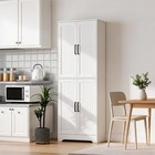 Farmhouse 71  Tall Storage Cabinet Wood Freestanding Kitchen Pantry With 4 Doors