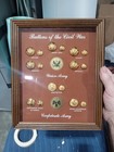 Cilvil War Button Collection Framed 1861 To 1865 Replica From Original Mints