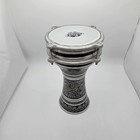 Sedef Darbuka Turkish Aluminum Goblet Drum Black Silver