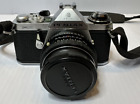 Vtg Asahi Pentax Me Camera Silver Black Smc Pentax-m 50mm F 1 7 Lens Untested