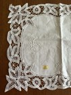 Battenburg Lace Table Runner 16x35    Rect  White Cotton Dresser Scarf Embroidered