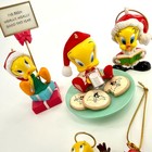 Looney Tunes Christmas Ornament Set Tweety Sylvester Taz Yellow 6pc