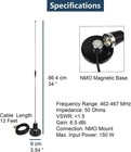 Gmrs Mobile Antenna Kit 462-467mhz With Nmo Magnetic Base Mount 13ft Rg58 Cable 