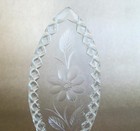 Made In Czechoslovakia Cut Glass Perfume Bottle 8 5  Tall Etched Flower Stopper