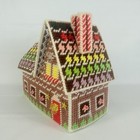 Vintage Handmade Plastic Canvas Needlepoint Christmas House Gingerbread Beaded B