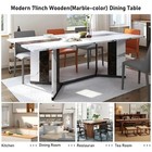 Dining Table  Luxurious 71-inch Large Rectangular Dining Table With Marble-color
