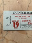 Frank Sinatra 1987 Unused Concert Ticket Carnegie Hall Ny