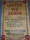 Vintage  Wwi World War 1 United We Serve Ymca Ywca War Work Campaign 170 Poster