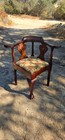 Antique Vintage Victorian Carved Walnut Corner Scottish Chair Lion Face Griffons