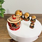 Vintage Russian Nesting Dolls Set Of 5 Hand Painted Wood Folk Art Souvenir