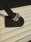 Vintage Navajo Ring 925 Silver Morenci Turquoise Native American Handmade Size 9