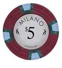  25pc   5 - 9g Clay Premium Milano Poker Chips Casino Grade  red 