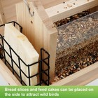 Wooden Bird Feeder For Outdoors Hanging Mount Large Capacity  Pine Garden Roof