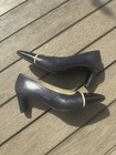 Vintage St    john Lina Pumps Heels Black Patent Leather Spectator Women Sz 9