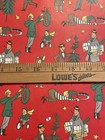 Vtg Christmas Wrapping Paper Nos Gift Wrap Dad Fathers Men Wreath Train Tree