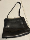 Vintage Furla Made In Italy Black Leather Handbag Purse - Free Shipping