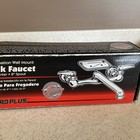 Vintage Pro Plus Wall Mount Sink Faucet Brass Chrome 8   center   Spout Unused Nos