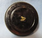 Antique Metal Picture Button   Large Coat Of Arms With Double Floral Rim