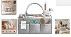 Large Gray Diaper Caddy Organizer Nursery Storage Basket Newborn Essentials