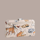 New Vera Bradley Essential Tab Wallet A Cat   s Life Multi Beige