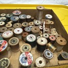 Lot Of 94 Vintage Wooden Thread Spools Mixed Brands Mixed Sizes Some With Thread