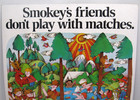 Vtg 1968 Smokey Bear Poster Smokey s Friends Don t Play W Matches Kalish 13x18 5