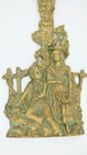Vintage 12    Cast Brass Colonial Couple Wall Mount Sconce Backplate Decor