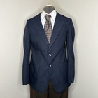 1960s Mens 37r Blazer Navy Blue 2 Button Small 41  Sport Coat Suit Jacket Alpha